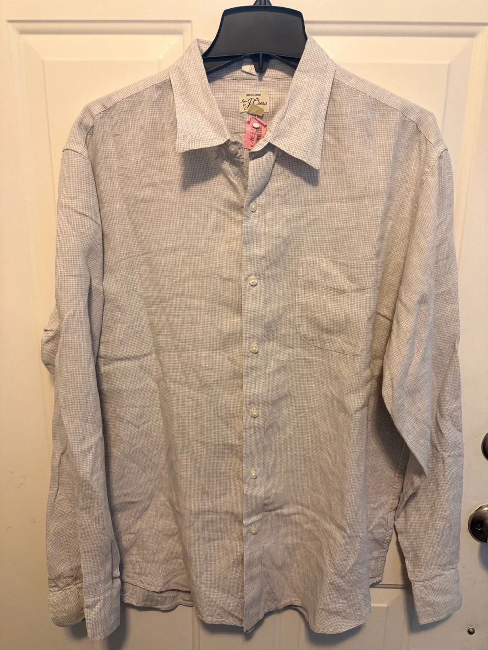 Light Blue Long-Sleeve Men's Button-Up Shirt